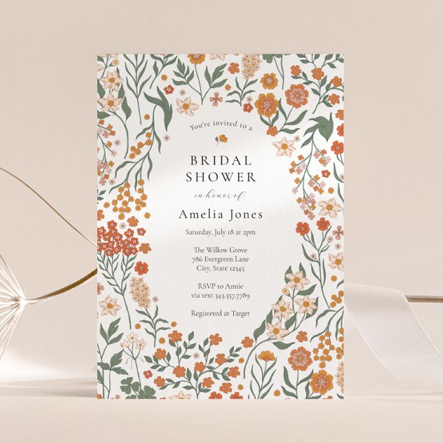 Invitación Ducha de novias Boho Meadow Wildflower (Subido por el creador)
