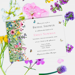 Invitación Ducha de novias Boho Summer Wildflower