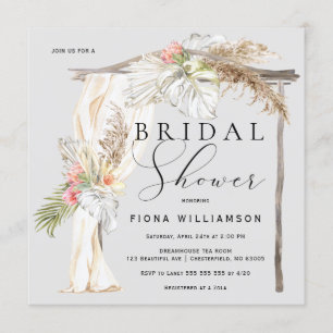 Invitación Ducha de novias Boho Tropical Arch