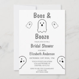 Invitación Ducha de novias Boos y Booze Halloween