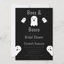 Invitación Ducha de novias Boos y Booze Halloween