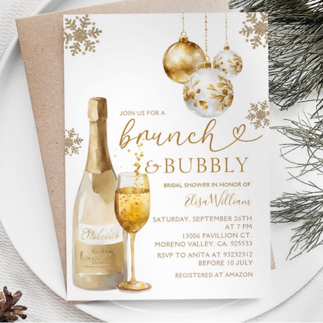 Invitación Ducha de novias Brunch and Bubbly Champagne (Subido por el creador)