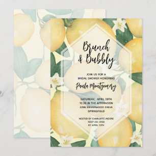 Invitación Ducha de novias Brunch and Bubbly Lemons