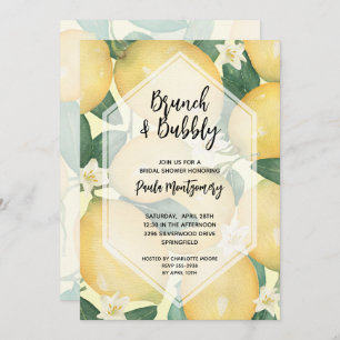 Invitación Ducha de novias Brunch and Bubbly Lemons