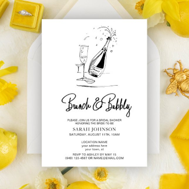 Invitación Ducha de novias Brunch & Bubbly Vintage Champagne (Subido por el creador)