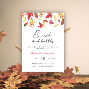 Invitación Ducha de novias brunch y bubbly Fall