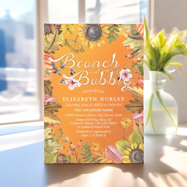 Invitación Ducha de novias brunch y bubbly Maple Deja Calabaz (Subido por el creador)