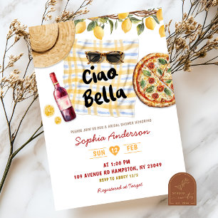 Invitación Ducha de novias Ciao Bella de verano en Italia