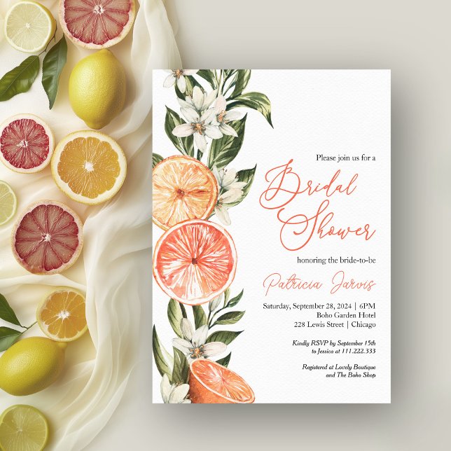 Invitación Ducha de novias Citrus Floral Summer (Subido por el creador)