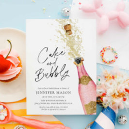 Invitación Ducha de novias con bizcocho y champán espumoso
