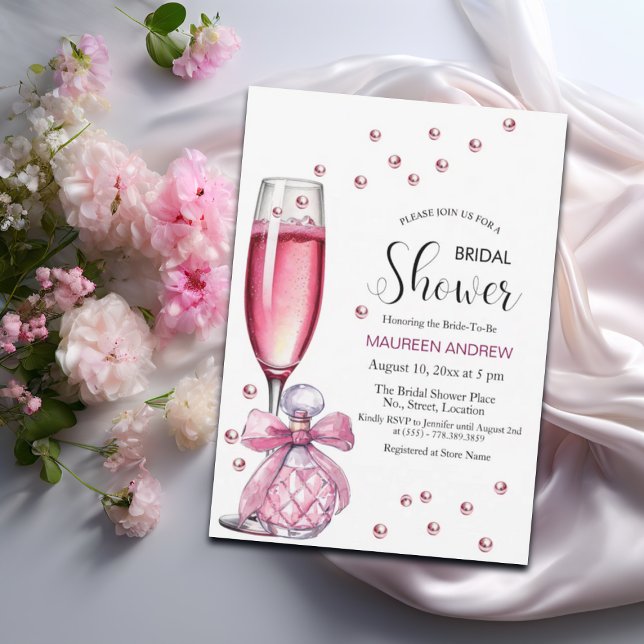 Invitación Ducha de novias con botella de vidrio y perfume Pr (Subido por el creador)