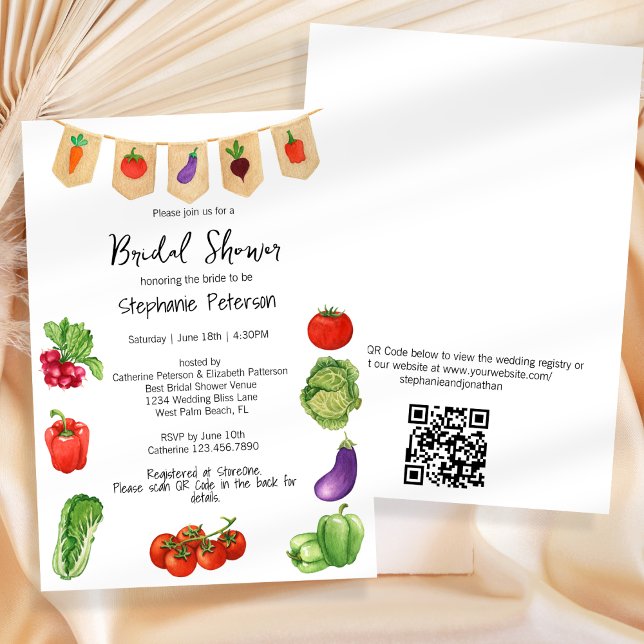 Invitación Ducha de novias con código QR para las verduras de (Subido por el creador)