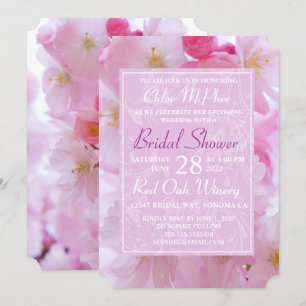Invitación Ducha de novias con flores de cerezo