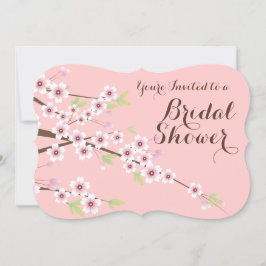 Invitación Ducha de novias con flores de cerezo rosa/marrón b