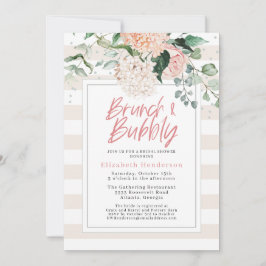 Invitación Ducha de novias con flores rosadas de brunch y bur