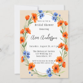 Invitación Ducha de novias con flores silvestres de embriague