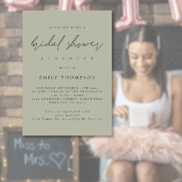 Invitación Ducha de novias con guión informal Pale Sage