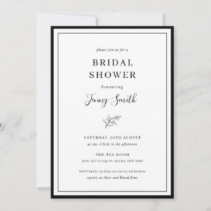 Invitación Ducha de novias con hoja de hojas de nieve en la f