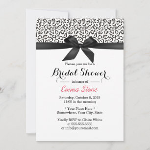 Invitación Ducha de novias con Leopardo de la cinta negra ele