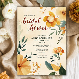 Invitación Ducha de novias con mantequilla amarilla y verde f