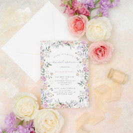 Invitación Ducha de novias con marco floral primavera pastora