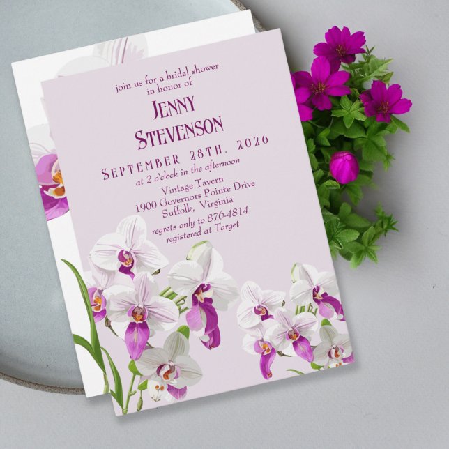 Invitación Ducha de novias con pinturas de orquídeas blancas  (Subido por el creador)