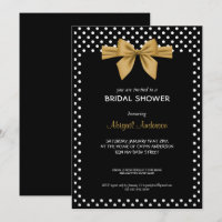 Ducha de novias con puntos de polka blanco y negro