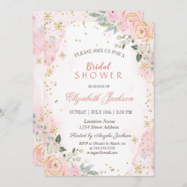 Invitación Ducha de novias con rosas rosas rosadas de Rubor