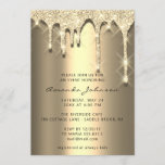 Invitación Ducha de novias Cumpleaños 16º Drips Gold 3D<br><div class="desc">Para una elegante invitación moderna a la moda Smile All Day! FlorenciaK diseño</div>