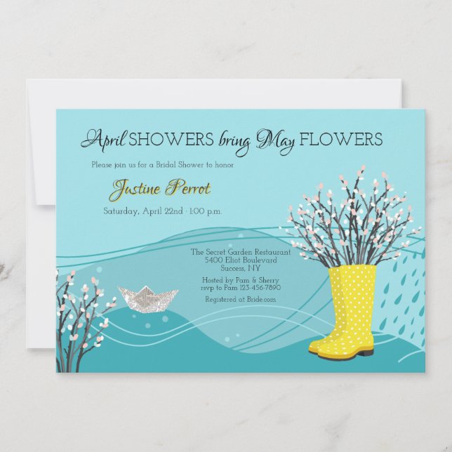 Invitación Ducha de novias de April Showers (Anverso)