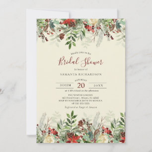 Invitación Ducha de novias de Berry Floral Wedding