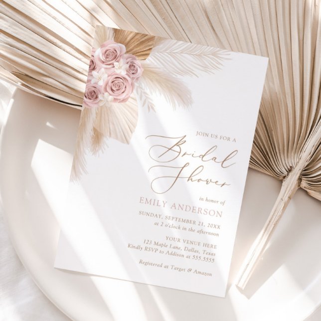 Invitación Ducha de novias de Boho Pampas (Subido por el creador)