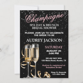 Invitación Ducha de novias de brunch con champagne y Spa Day 
