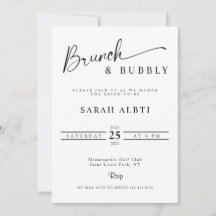 Ducha de novias de brunch minimalista y burbuja