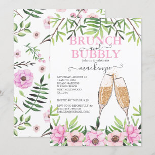 Invitación Ducha de novias de brunch y bubbly personalizada