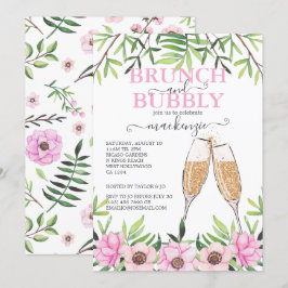 Invitación Ducha de novias de brunch y bubbly personalizada
