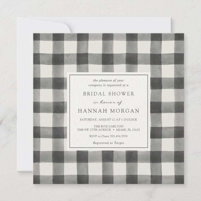 Invitación Ducha de novias de Buffalo Plaid (Anverso)