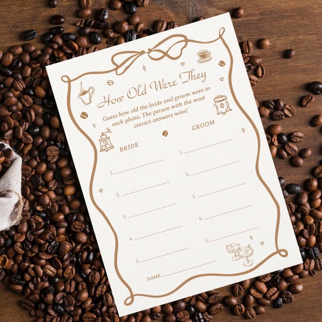 Invitación Ducha De Novias De Café Cuán Viejos Eran Las Tarje (Subido por el creador)