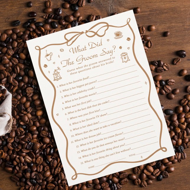 Invitación Ducha de novias de café ¿Qué dijo el novio? (Subido por el creador)