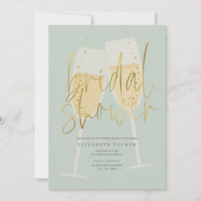 Invitación Ducha de novias de Champagne (Anverso)
