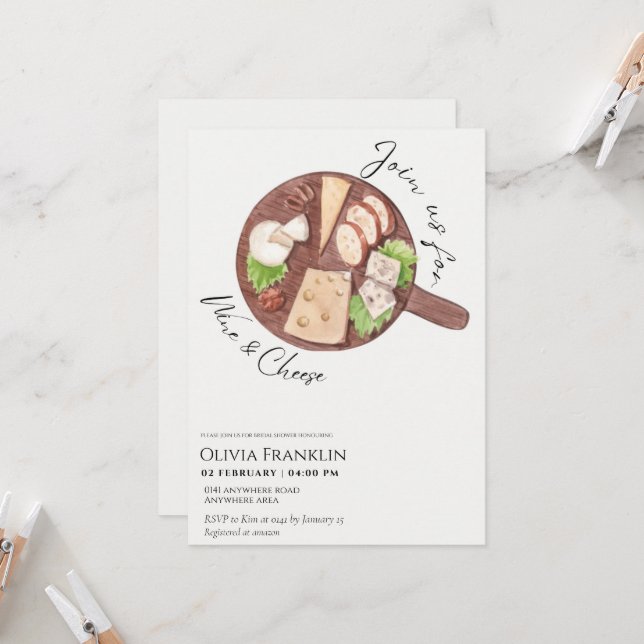 Invitación Ducha de novias de Charcuterie (Anverso/Reverso In Situ)