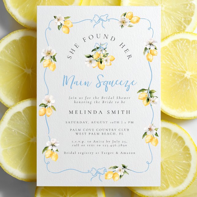 Invitación Ducha de novias de Cinta de Limón Principal Squeez (Subido por el creador)