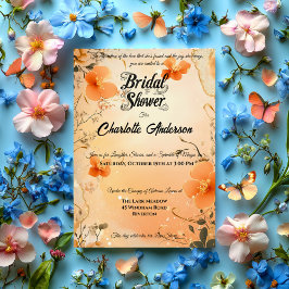 Invitación Ducha de novias de color con acentos de encaje