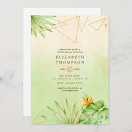 Invitación Ducha de novias de color geométrico tropical exóti