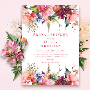 Invitación Ducha de novias de color rosa
