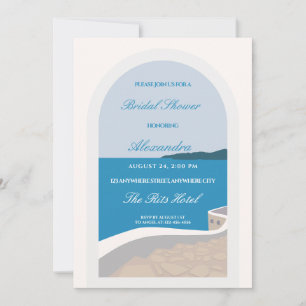 Invitación Ducha de novias de destino de Santorini