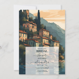 Invitación Ducha de novias de destino del lago Como de Italia