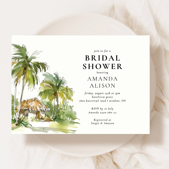 Invitación Ducha de novias de destino tropical (Subido por el creador)