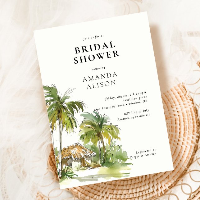 Invitación Ducha de novias de destino tropical (Subido por el creador)