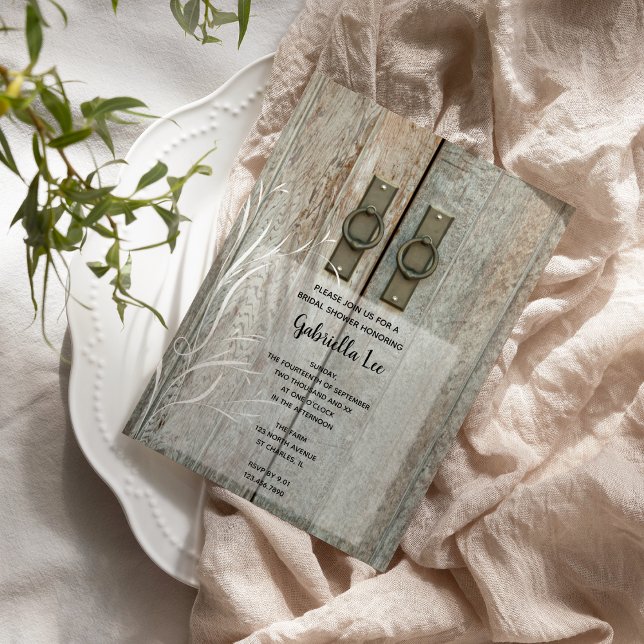 Invitación Ducha de novias de doble puerta de granero (Subido por el creador)